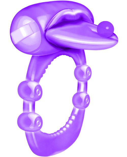 Anneau de plaisir vibrant extrême langue percée - Violet