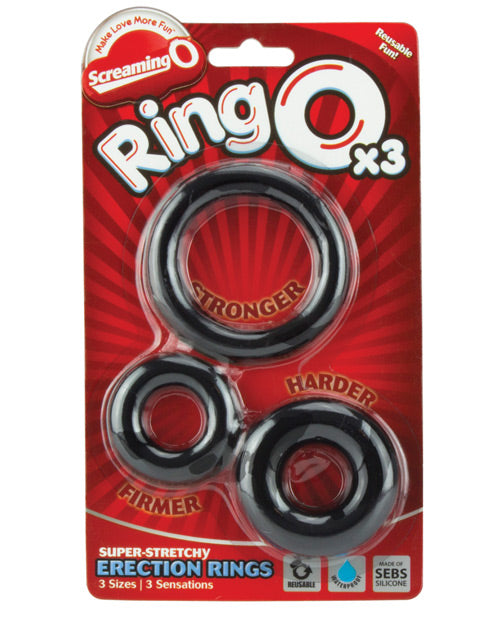 Screaming O RingO - Noir Lot de 3