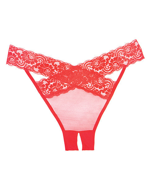Adore Tanga de encaje y velo Desire, rojo T/U