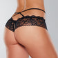 Braga Adore Dare Me de encaje abierto con cintura cruzada, negra, talla única