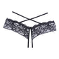 Braga Adore Dare Me de encaje abierto con cintura cruzada, negra, talla única
