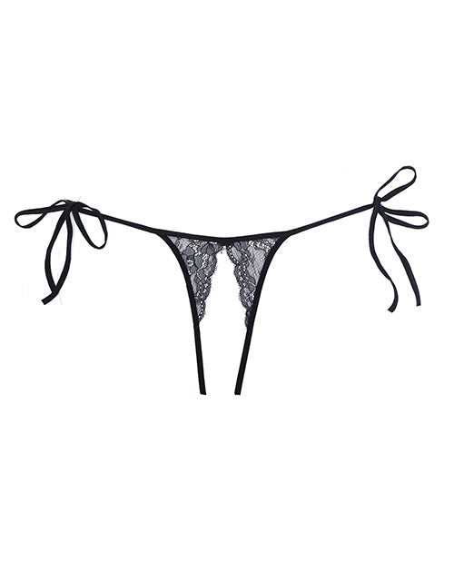 Adore Sugar Culotte string en dentelle à nouer noir Taille unique