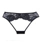Adore Kiss Malla y Encaje Tanga Abierto Negro T/U