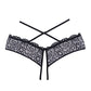 Adore Crayzee Braga Abierta con Tiras Cruzadas en la Cintura y Encaje Negro Talla Única