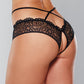 Adore Crayzee Braga Abierta con Tiras Cruzadas en la Cintura y Encaje Negro Talla Única
