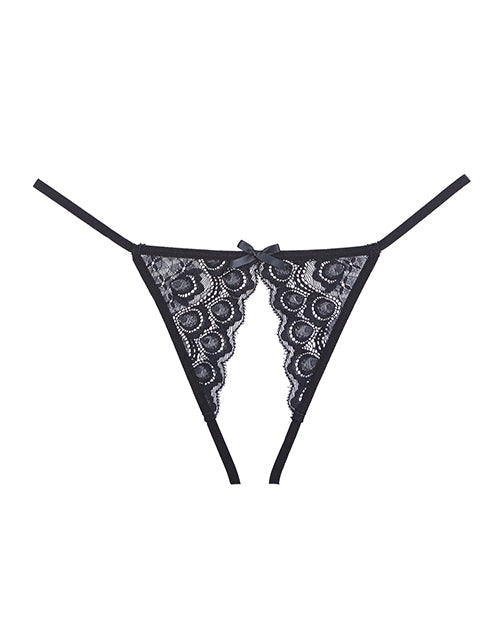 Adore Luv Web Strappy Panty Abierta Negra T/U