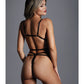 J'adore le soutien-gorge et le string en dentelle à fines bretelles Flame, taille unique, noir
