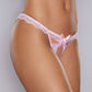 Adore Culotte ouverte en dentelle et maille Pêche Rose T/U
