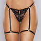 Adore Dites-le avec des Jarretelles String en Dentelle Noir T/U