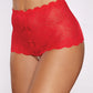 Tanga rojo de cintura alta sin entrepierna Allure Passion & Pearl Talla única