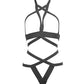 Kitten It's Complicated Open Elastic Strappy Bra & Open Back Panty Black O/S