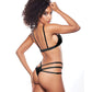Bralette y tanga cruzados Kitten Sugar & Blush negros, talla única