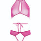 Allure Marley Mesh Peek A Boo Top & Open Panty Hot Pink S/M