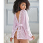 Bata de encaje y malla Allure Nina con tanga, rosa S/M