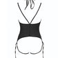 Allure Angelina Nuisette Teddy Transparente en Résille Sous la Poitrine Noire S/M