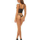 Bombshell Boudoir Bralette y Braguita con Tiras Superpuestas Negro MD