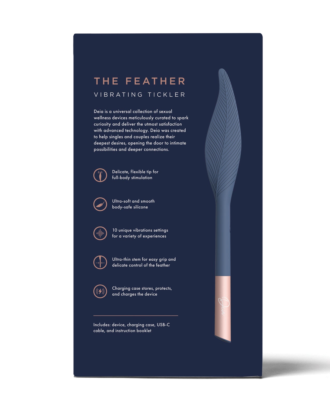 Deia The Feather avec boîtier de charge – Bleu marine