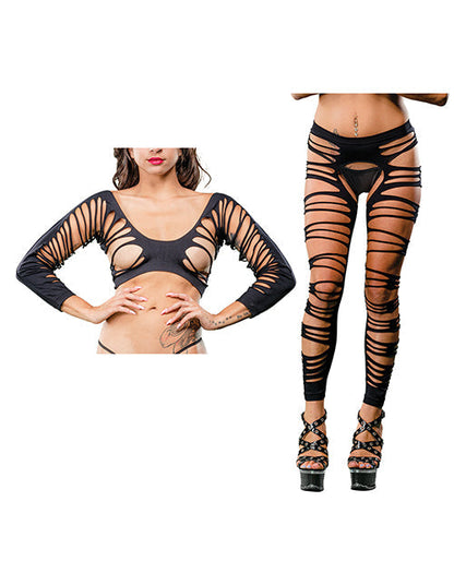 Mallas sin entrepierna con tiras laterales Beverly Hills Naughty Girl, negras, talla única