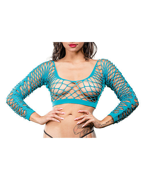 Legging échancré en maille à l'avant et motifs sur les côtés, Turquoise, taille unique, marque Beverly Hills Naughty Girl