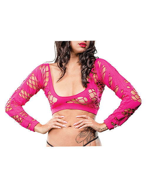 Beverly Hills Naughty Girl Mallas de Rejilla y Red sin Entrepierna Rosas Talla Única