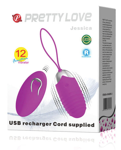 Vibromasseur œuf Pretty Love Jessica 12 fonctions - Fuchsia