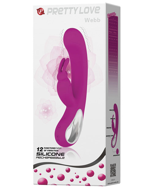 Vibrador Punto G Pretty Love | Vibrador Conejo Webb con Orejas de Conejo y Mango | Vibrador de Clítoris Fucsia