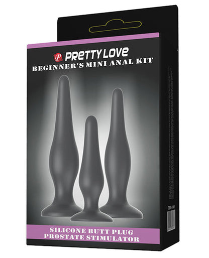 Pretty Love Kit Mini Principiante Anal - Set Negro de 3 piezas