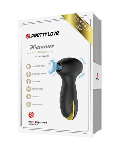 Martillo Vibrador y Chupador Precioso Amor - Negro y Dorado