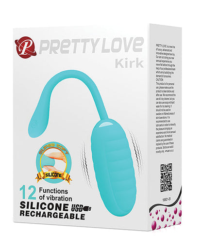 Télécommande œuf Pretty Love Kirk en silicone liquide - Turquoise