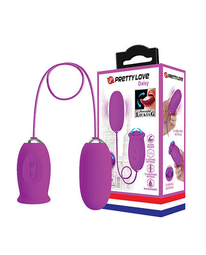 Lécheur et Œuf Vibrant en Silicone Pretty Love Daisy - Fuchsia