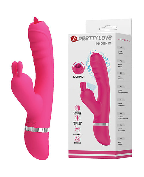 Vibrador Punto G Pretty Love | Vibrador de succión de clítoris Phoenix | Vibrador de conejo para lamer | Vibrador de clítoris rosa
