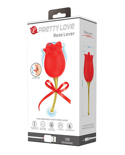 Vibromasseur double extrémité Pretty Love Licking Rose Lover - Rose