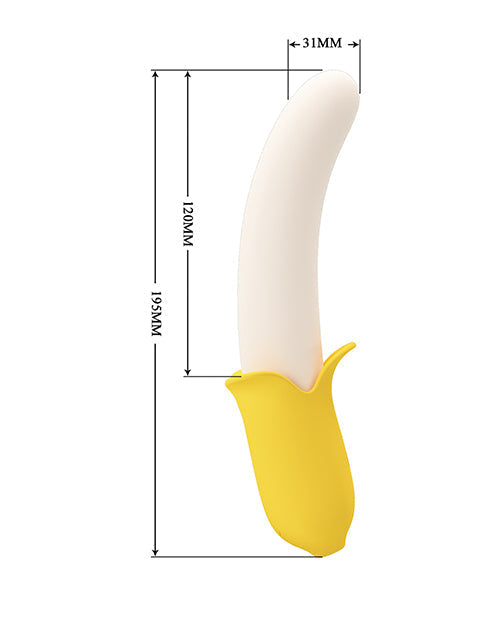 Joli vibromasseur poussoir Banana Geek Love - Jaune