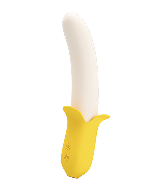 Joli vibromasseur poussoir Banana Geek Love - Jaune