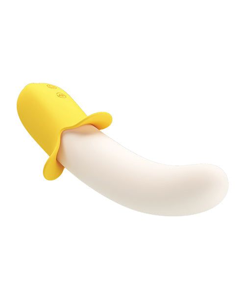 Joli vibromasseur poussoir Banana Geek Love - Jaune