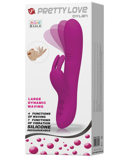 Vibrador Punto G Pretty Love | Vibrador de Clítoris Orejas de Conejo Dylan | Vibrador de Conejo Come Hither | Fucsia de 11 Funciones