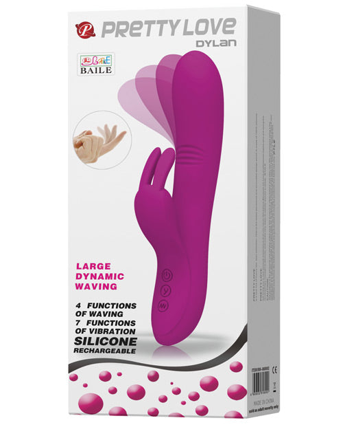 Vibrador Punto G Pretty Love | Vibrador de Clítoris Orejas de Conejo Dylan | Vibrador de Conejo Come Hither | Fucsia de 11 Funciones