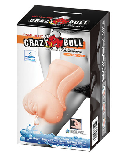 Masturbador de vagina realista Crazy Bull sin lubricante - Marfil