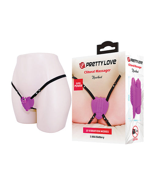 Bonito masajeador de clítoris con correa de pulsación de amor - Fucsia