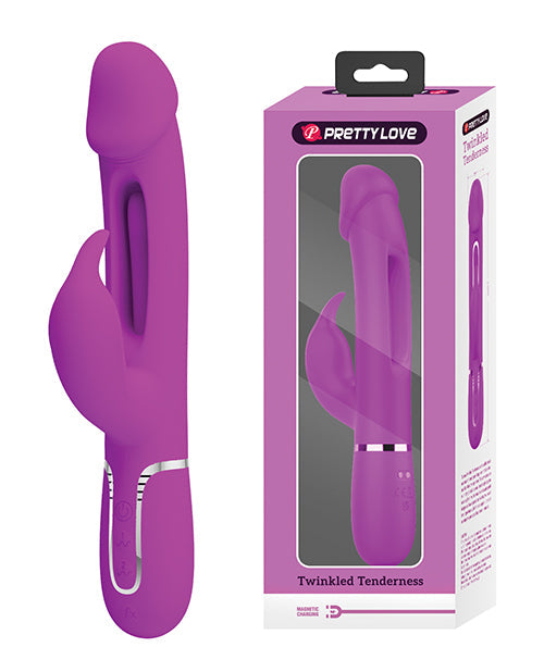 Bonito vibrador de punto G | Vibrador de conejo Twinkled Tenderness | Vibrador de clítoris fucsia Kampas Flicking