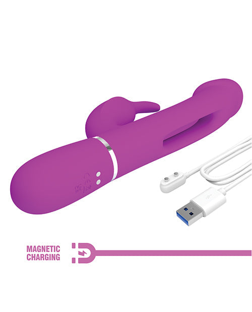 Bonito vibrador de punto G | Vibrador de conejo Twinkled Tenderness | Vibrador de clítoris fucsia Kampas Flicking
