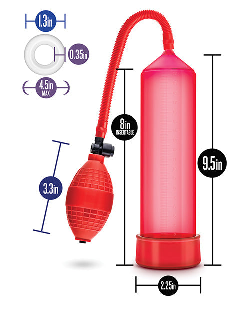 Bomba de aumento masculino Blush Performance VX101 - Roja