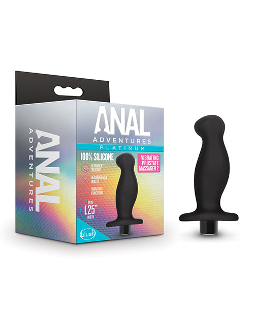 Anal Adventures Platinum Silicone Vibrating Prostate Massager 2