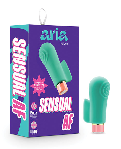 Vibrador de dedo Blush Aria | El mejor vibrador sensual para mujeres | Vibrador pequeño de 10 velocidades color verde azulado