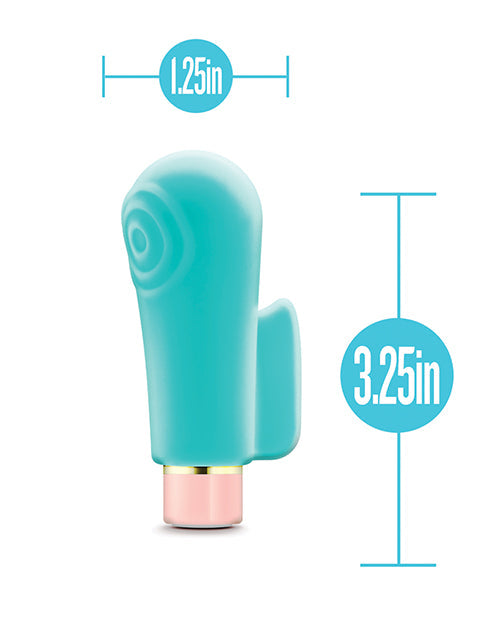 Vibrador de dedo Blush Aria | El mejor vibrador sensual para mujeres | Vibrador pequeño de 10 velocidades color verde azulado