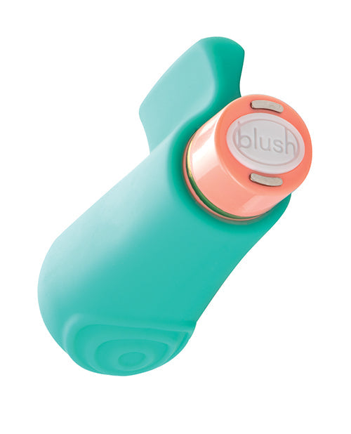 Vibrador de dedo Blush Aria | El mejor vibrador sensual para mujeres | Vibrador pequeño de 10 velocidades color verde azulado