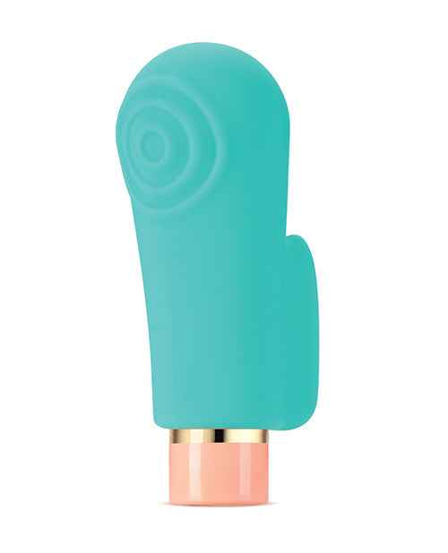 Vibrador de dedo Blush Aria | El mejor vibrador sensual para mujeres | Vibrador pequeño de 10 velocidades color verde azulado