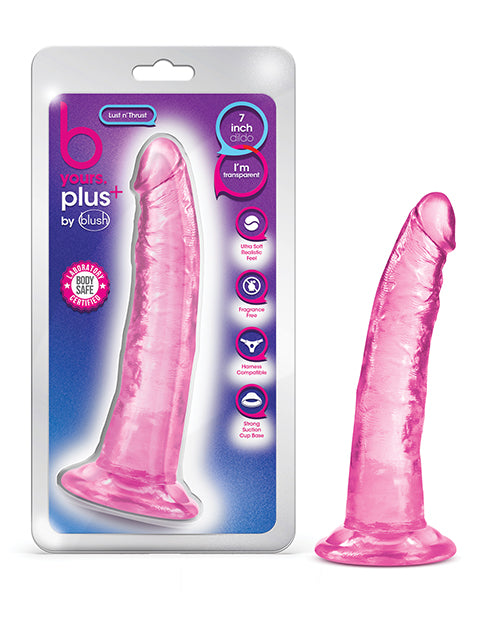 Dildo realista Blush B Yours Plus | Dildo grande de 7" | Dildo rosa con ventosa