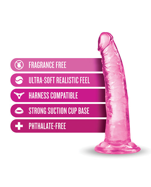 Dildo realista Blush B Yours Plus | Dildo grande de 7" | Dildo rosa con ventosa