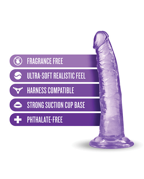 Dildo realista Blush B Yours Plus | Dildo grande de 7 pulgadas | Dildo morado con ventosa
